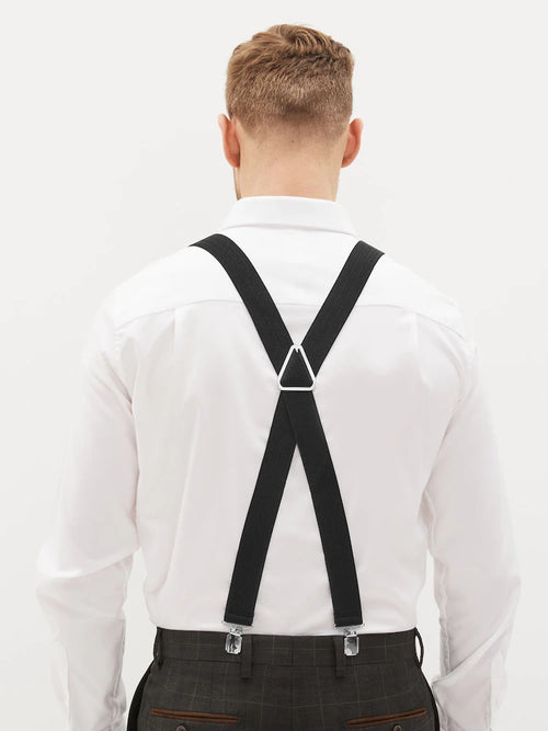 Black Herringbone Wide Braces