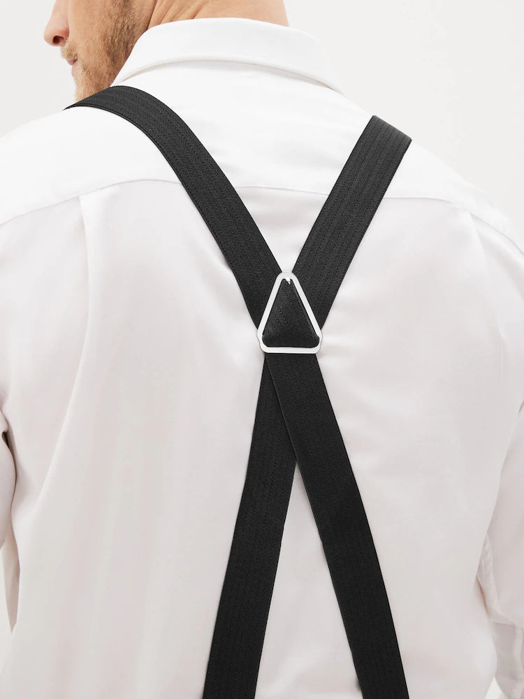 Black Herringbone Wide Braces