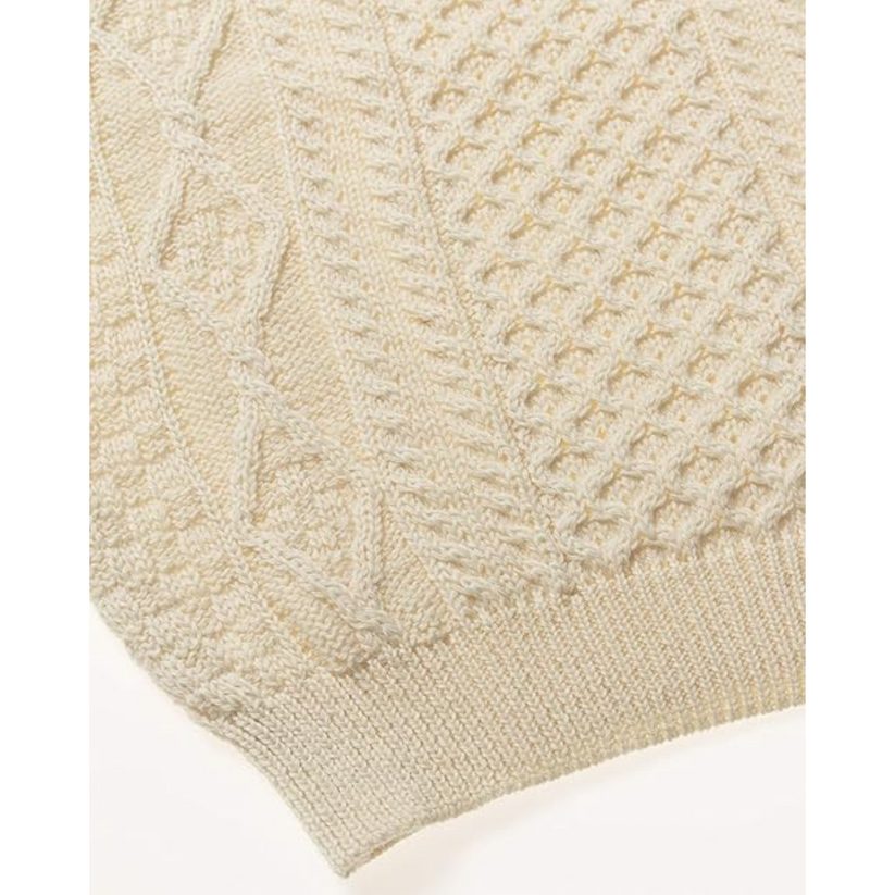 Men's Aran Crew Neck Natural Jumper