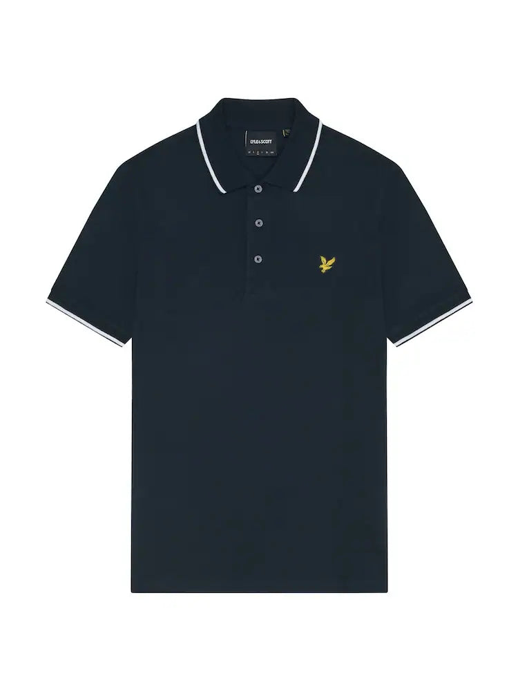 Dark Blue Tipped Short Sleeve Polo Shirt