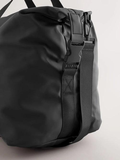 Black Rubberised Weekend Holdall Bag