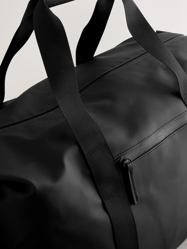Black Rubberised Weekend Holdall Bag