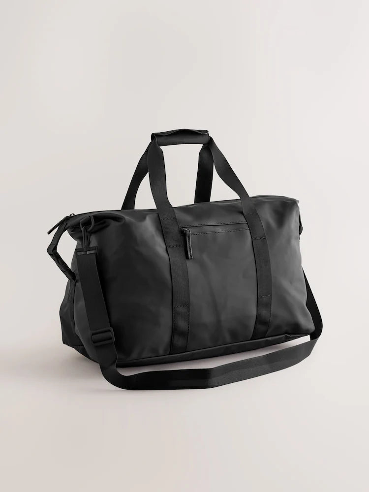 Black Rubberised Weekend Holdall Bag
